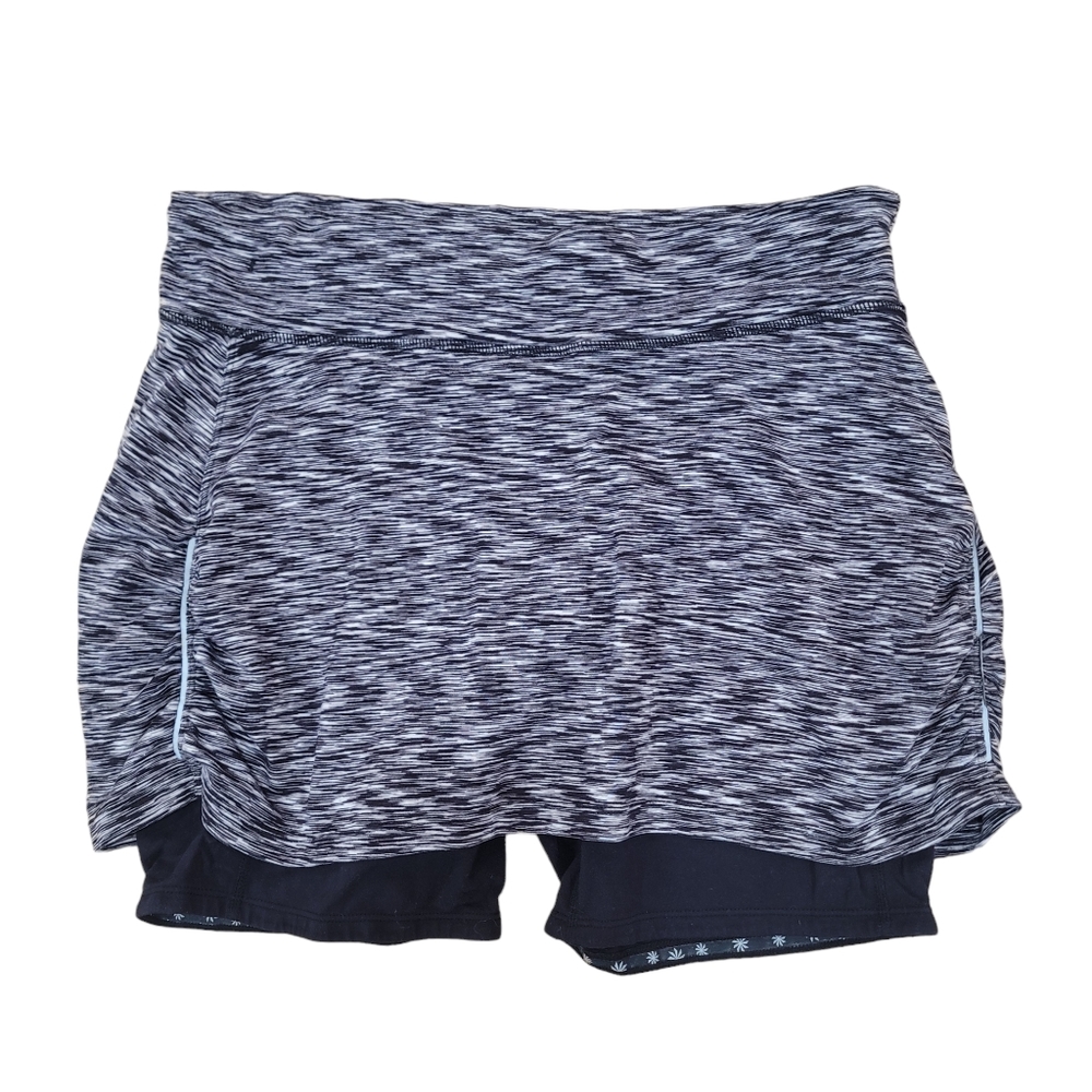 ATHLETA‎ Black Spacedye Contender 2-in-1 SKORT M